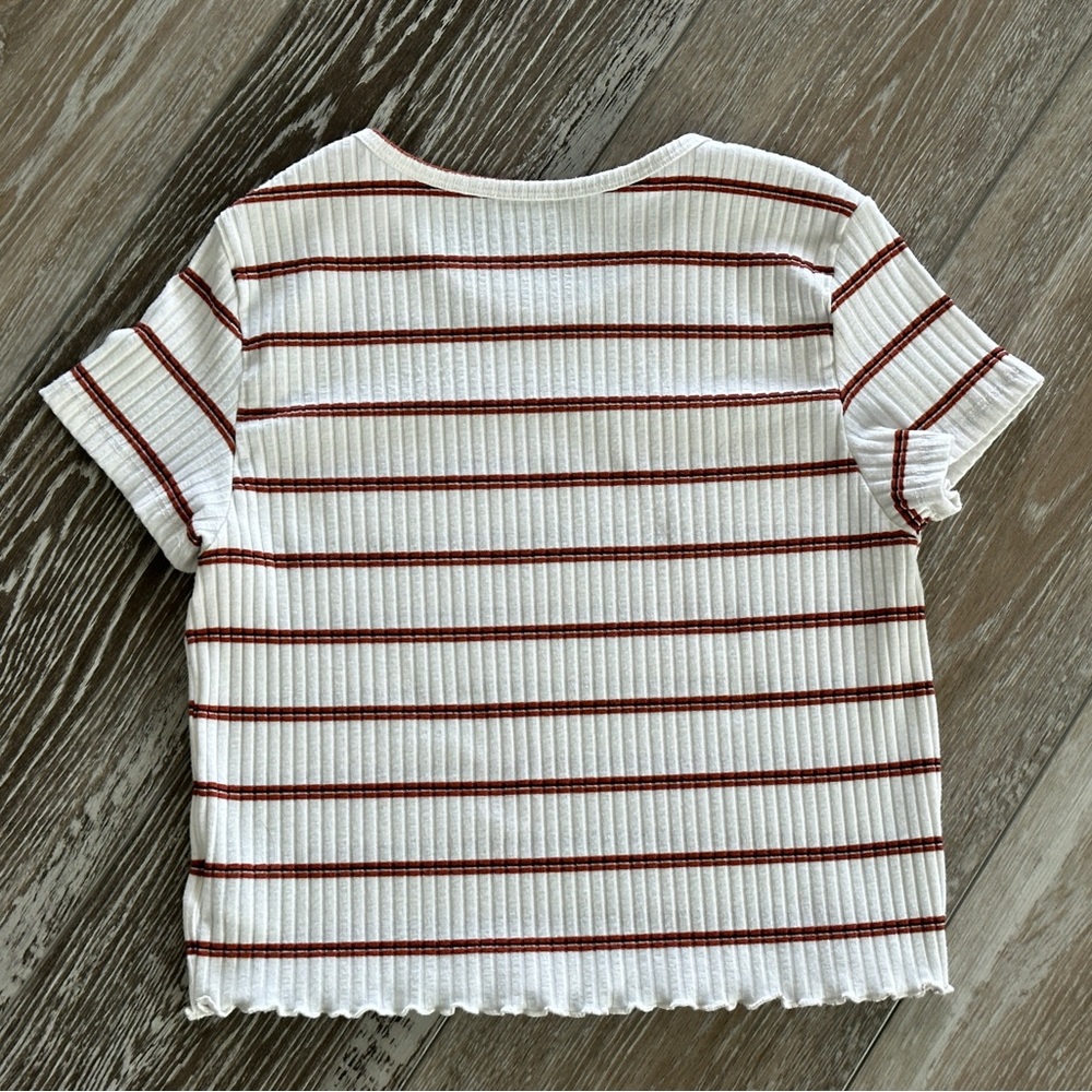American Eagle Sz M Ribbed Knit Striped Crop Top - Picture 7 of 7